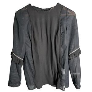 3.1 Phillip Lim Silk Blend Blouse Black Size 2